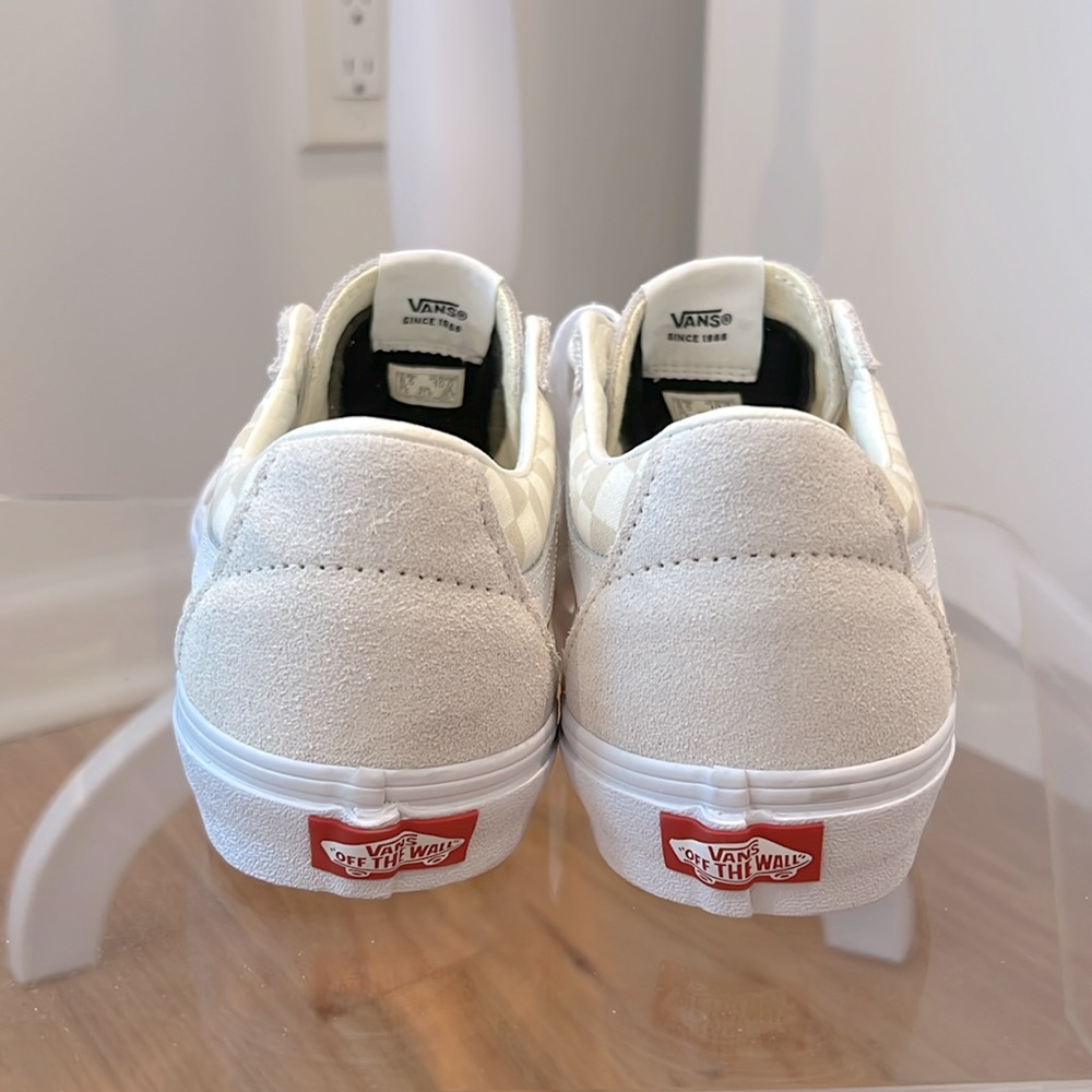Vans Cream and White Checkered Sneakers - Picture 3 of 6